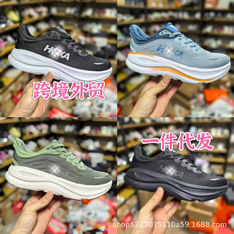 Cross-Border Putian Sports Hoka Bondi9 Bondi 9 Running Shoes Mesh Breathable Cushioning Sports Casual Shoes Shock Absorption