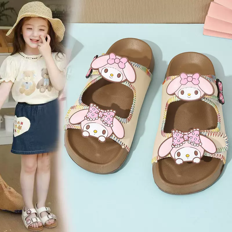 拉布布女童拖鞋外穿2025夏季新款女孩时尚凉拖外出凉拖鞋防滑软底