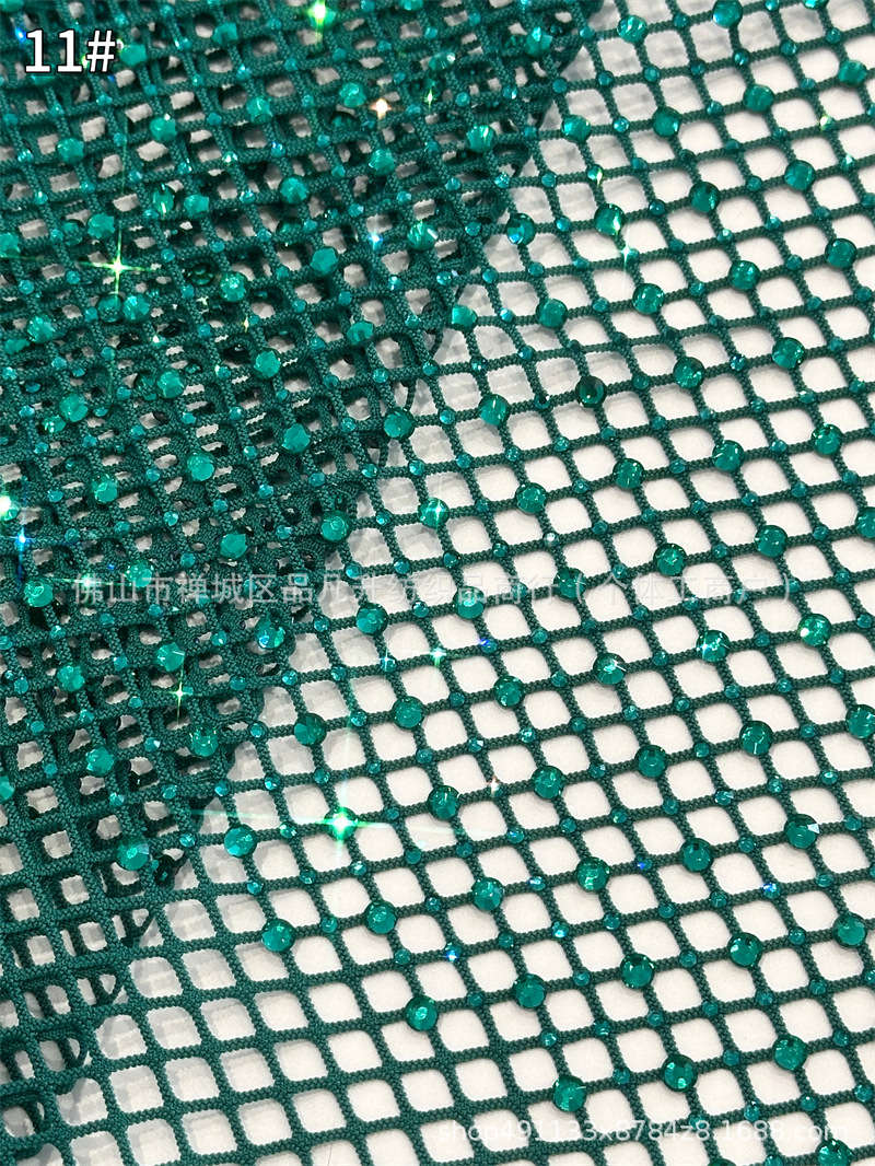 Fabricantes al por mayor tamaño de malla elástica imitación de malla de diamante australiano tela de perforación caliente vestido accesorios de prendas de vestir piezas de corte image 17