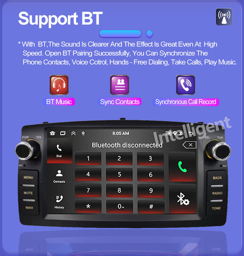 Suitable for Toyota Corolla/Byd F3 Car Android Gps Navigator and Car Central Control Bluetooth All-In-One Device