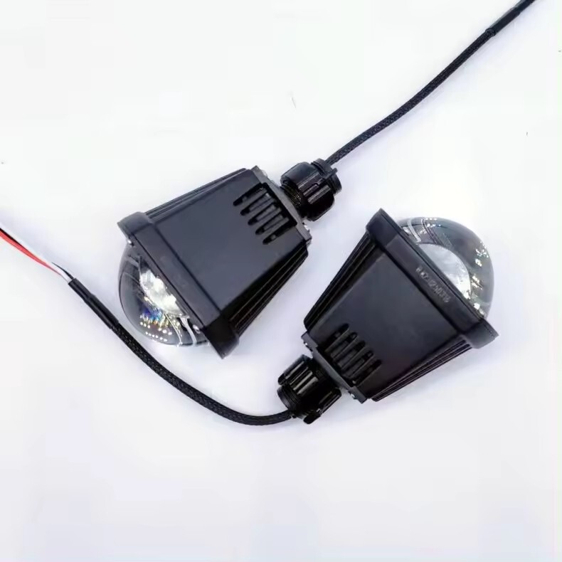 車の発光ヘッドライトハイビームプロジェクターレンズ高光アップグレード発光ダイオードスクエアハイビームキャノン|undefined