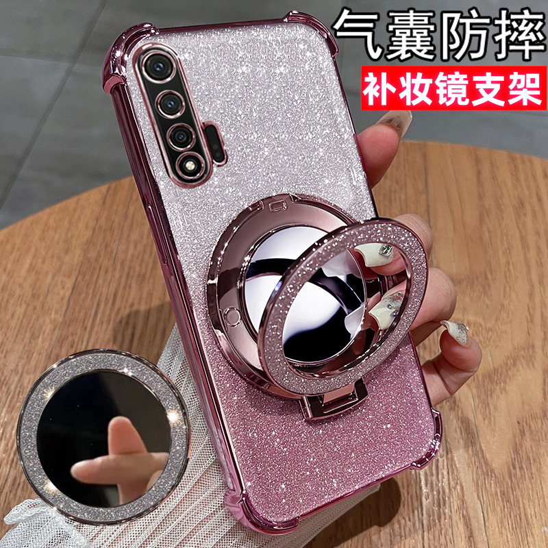 For Huawei nova6 mobile phone case super good-looking nove6 with mirror bracket silicone cover 5g version all-inclusive WLZ a