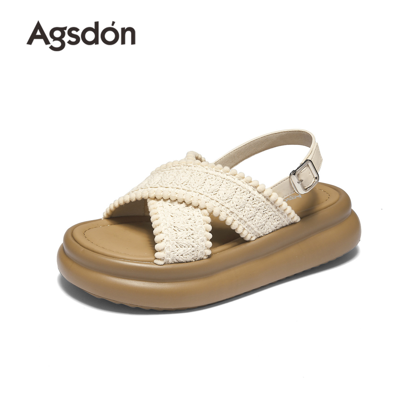 Sandalias Augu Shiden de suela gruesa para mujer, nuevo estilo verano 2026, ideales para usar con faldas, pantuflas deportivas casuales sin cordones.