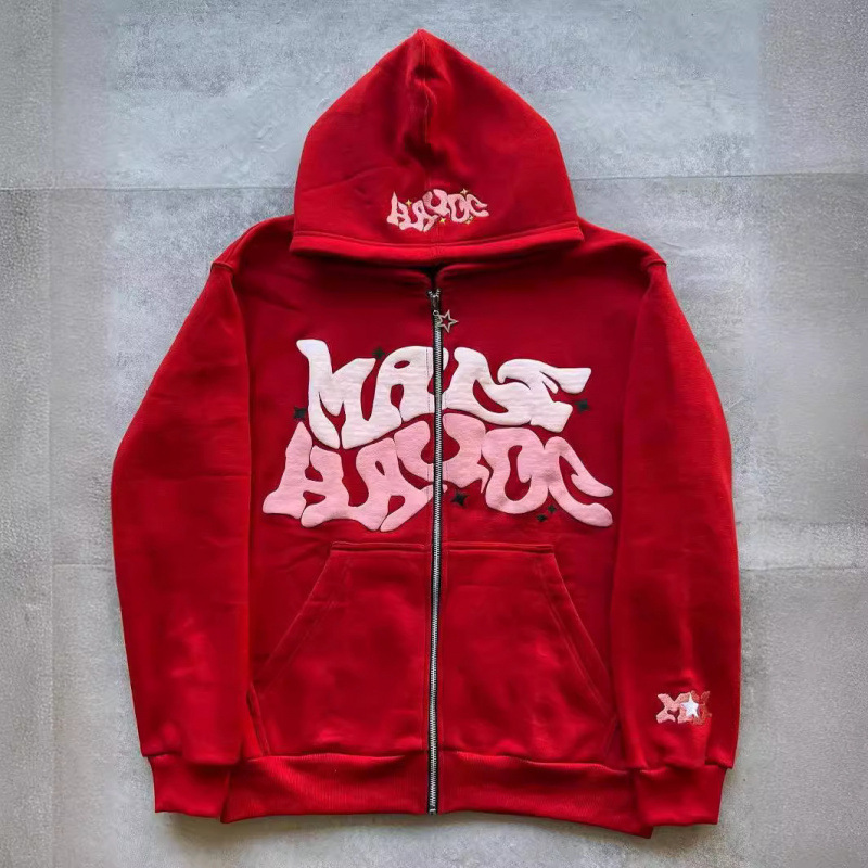 2025 Cross-Border European and American Connector Trendy Y2K Gothic Punk Hip-Hop Fashion Zipper Digital Print Hoodie 3