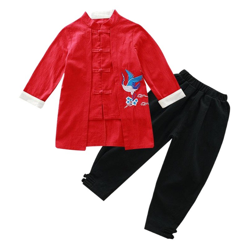 Traje de primavera y otoño para niños traje antiguo de Hanfu para hombres traje de estilo chino traje étnico Tang traje de bebé primavera y verano ropa para niños
