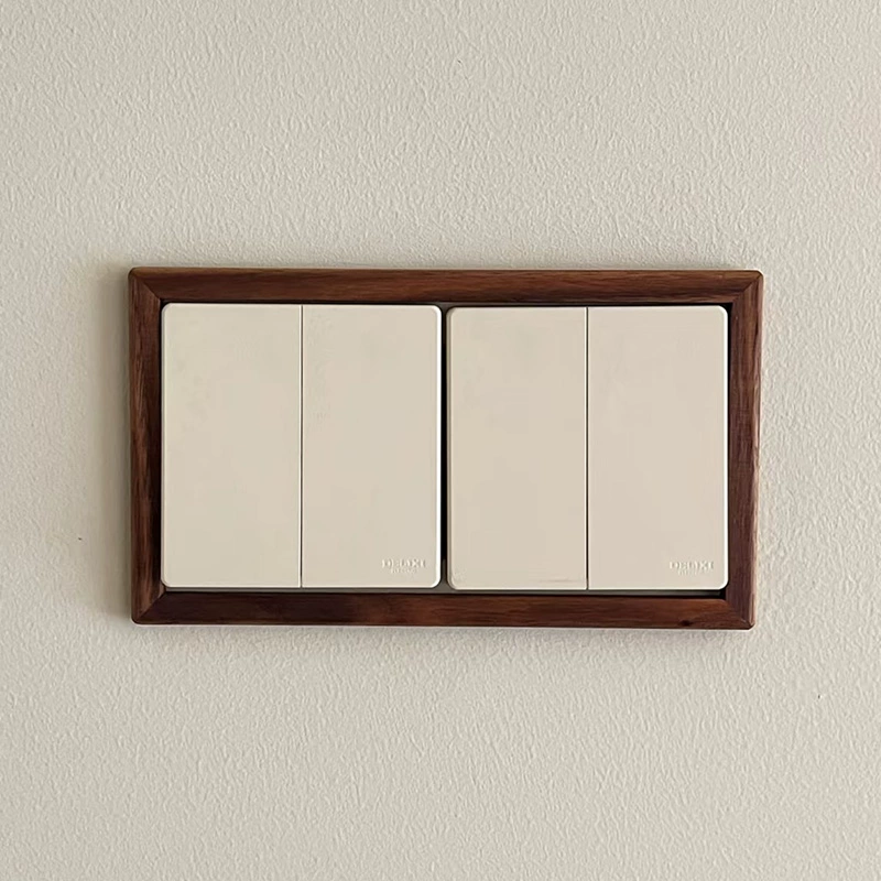 Крышка розетки для скрытия уродливой крышки ✅ Защитная стеновая рамка из массива ореха без выключателя, декоративная наклейка