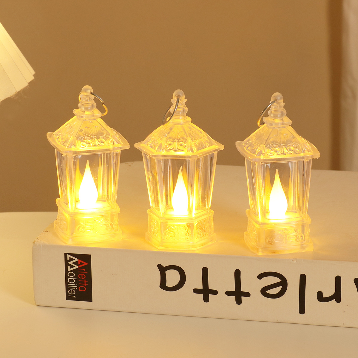 Lámpara de viento LED con vela, estilo navideño, decoración retro – Producto transfronterizo para Amazon