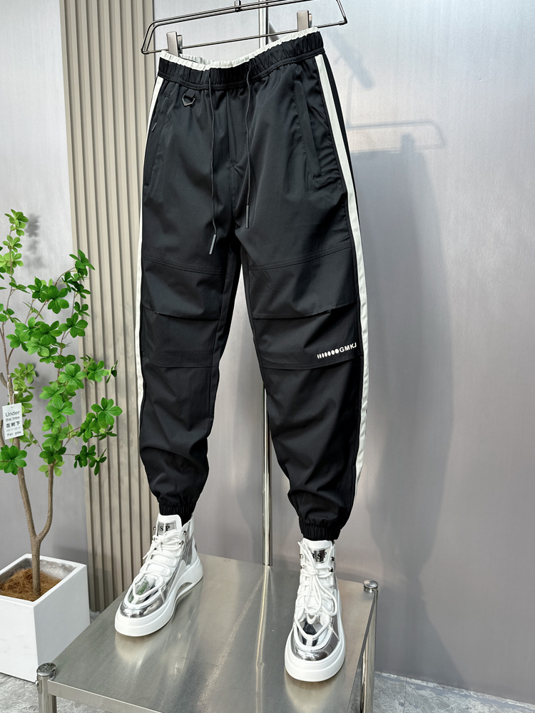 Trendy brand work for men in spring summer, thin fit, loose fitting, ankle tied, casual cropped pants, Korean version,_voghion.com