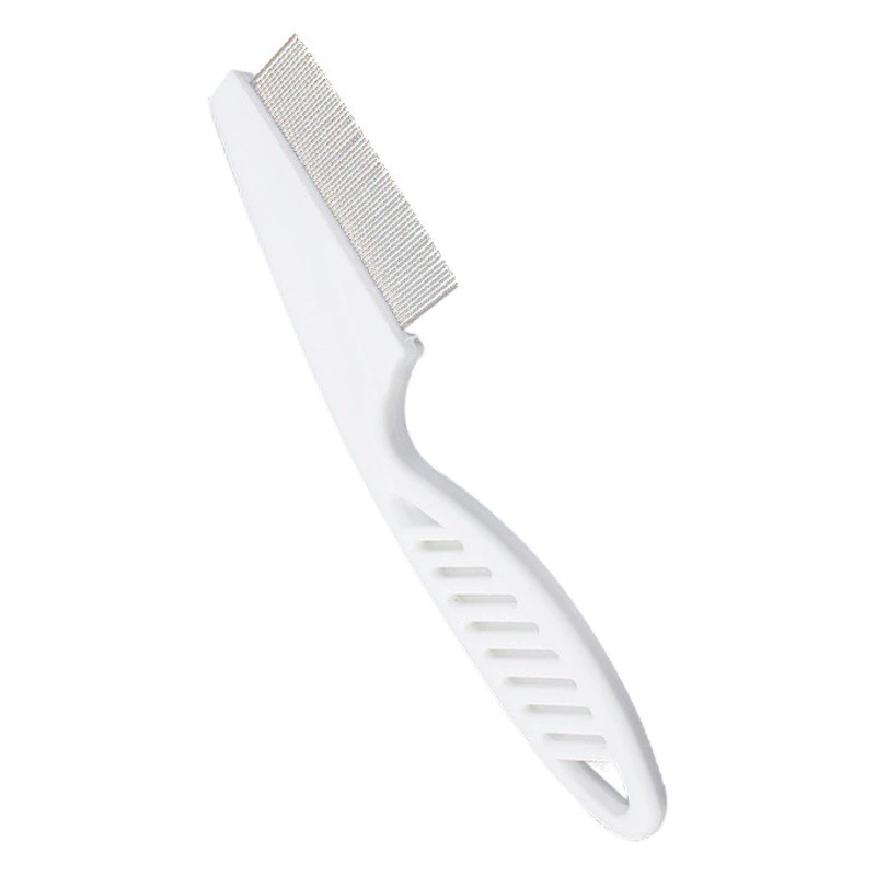 [Расческа от блох для домашних животных] прямой ряд плотных зубов стальная игла Расческа для домашних животных расческа от вшей для чистки кошек Расческа для домашних животных