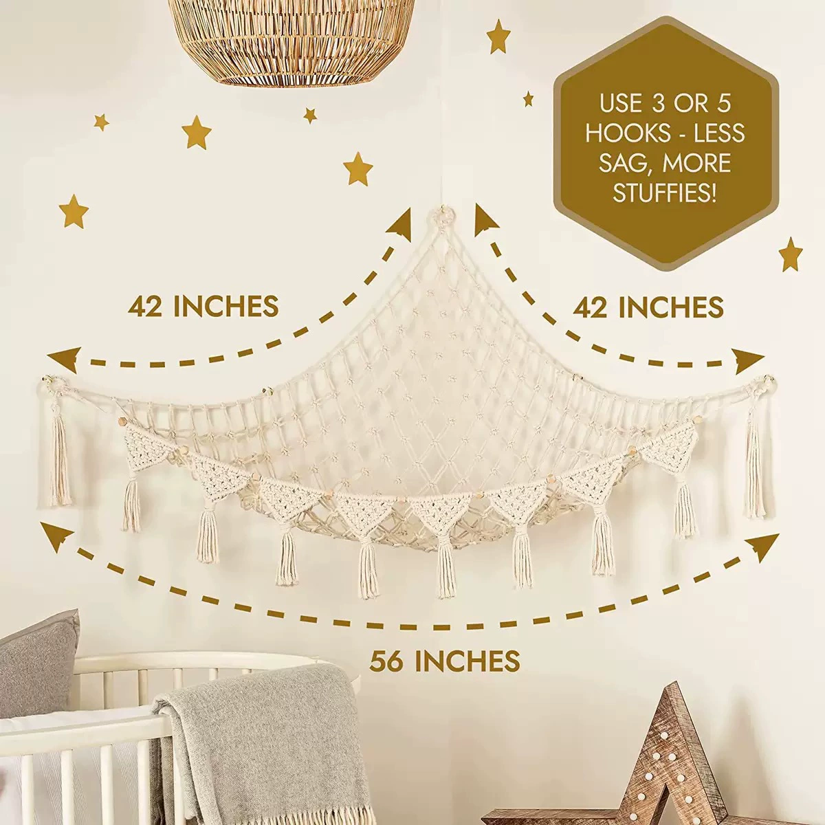 Треугольный игрушечный гамак, трансграничная хлопковая веревка ручной работы, детская комната, хранилище для кукол, игрушка, настенный сетчатый карман