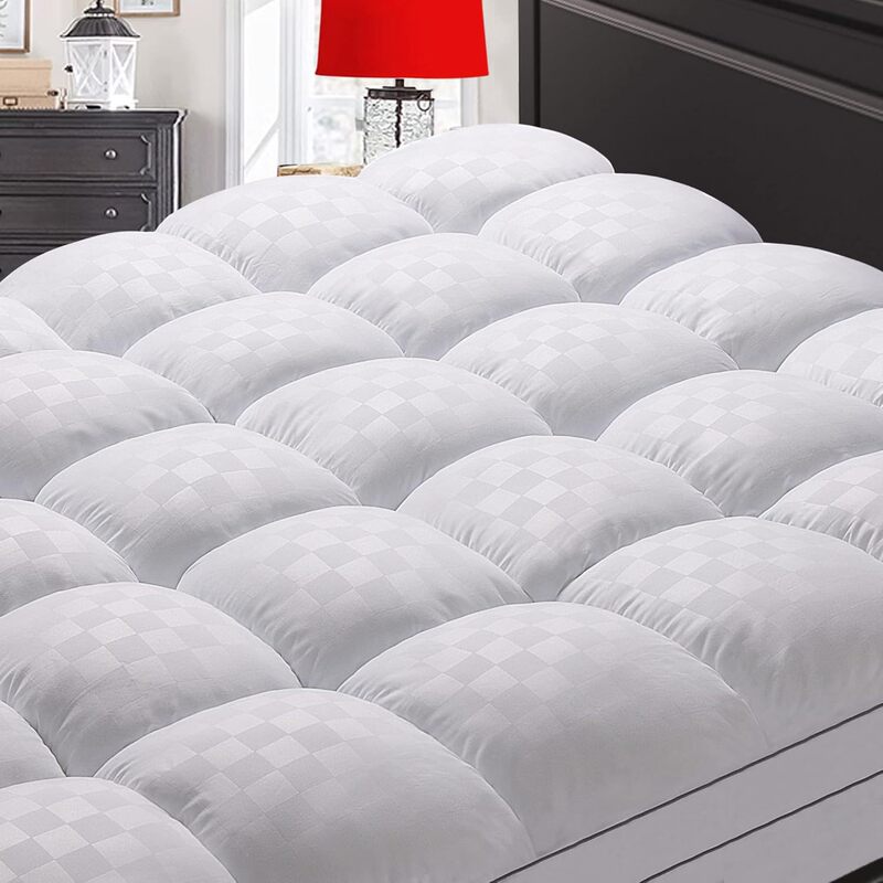 Cross-Border Jacquard Mattress Topper, Down-Filled Mattress, Fitted Sheet, Single Soft Mattress, 360-Degree 45cm Cloth