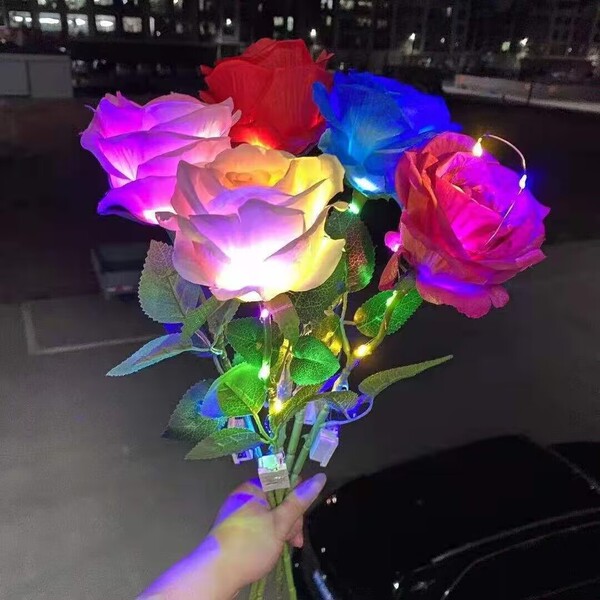 New Glowing Simulation Rose Tanabata Valentine's Day Teacher's Day…