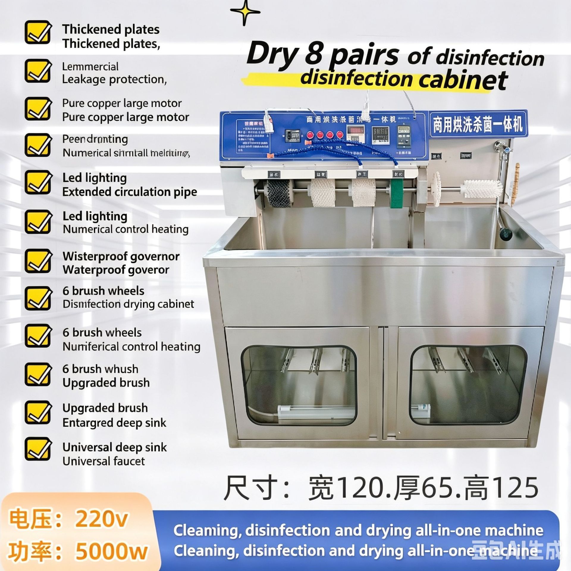 CE-certified shoe washing and drying machine, commercial shoe washing and drying machine, large commercial shoe washing, drying and sterilizing machine