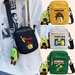 男の子と女の子の韓国風キャンバス Roblox 小さな正方形バッグ人気のかわいいレディースクロスボディバッグ楽しくてかわいい