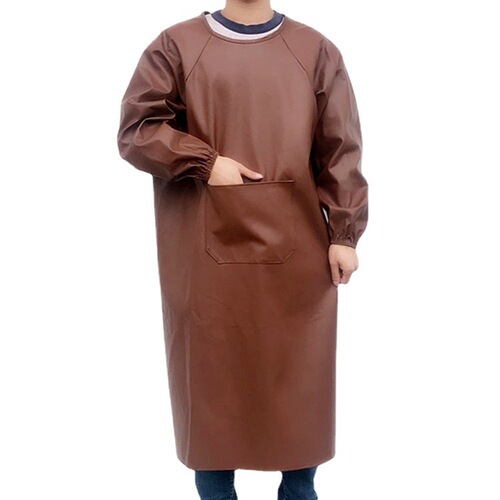Leather apron worn backwards to prevent oil stains, long-sleeved protective cover-up coat, suitable for slaughterhouse and aquatic product handling workwear