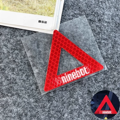 Electric Motorcycle Side Box Exclamation Mark Triangle Safety Warning Sticker Diamond-Grade Strong Reflective Patch Car Sticker (Car interior film) - no9-red-strong-reflective-6x52cm