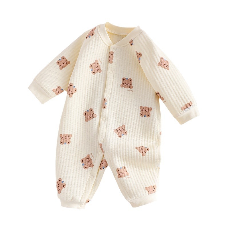 Ropa de bebé Otoño e Invierno recién nacido mono hombres y mujeres bebé cálido acolchado mameluco pijamas sin hueso Clase a