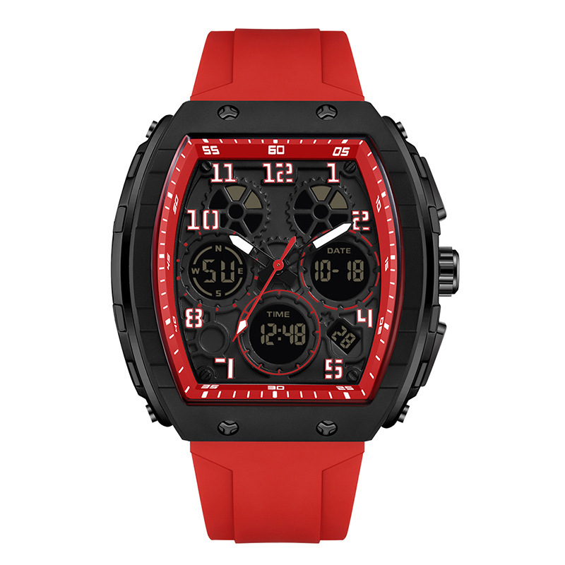 Reloj electrónico explosivo transfronterizo, forma de barril de vino, pantalla dual, impermeable, reloj para estudiantes, reloj despertador, reloj electrónico personalizado al por mayor