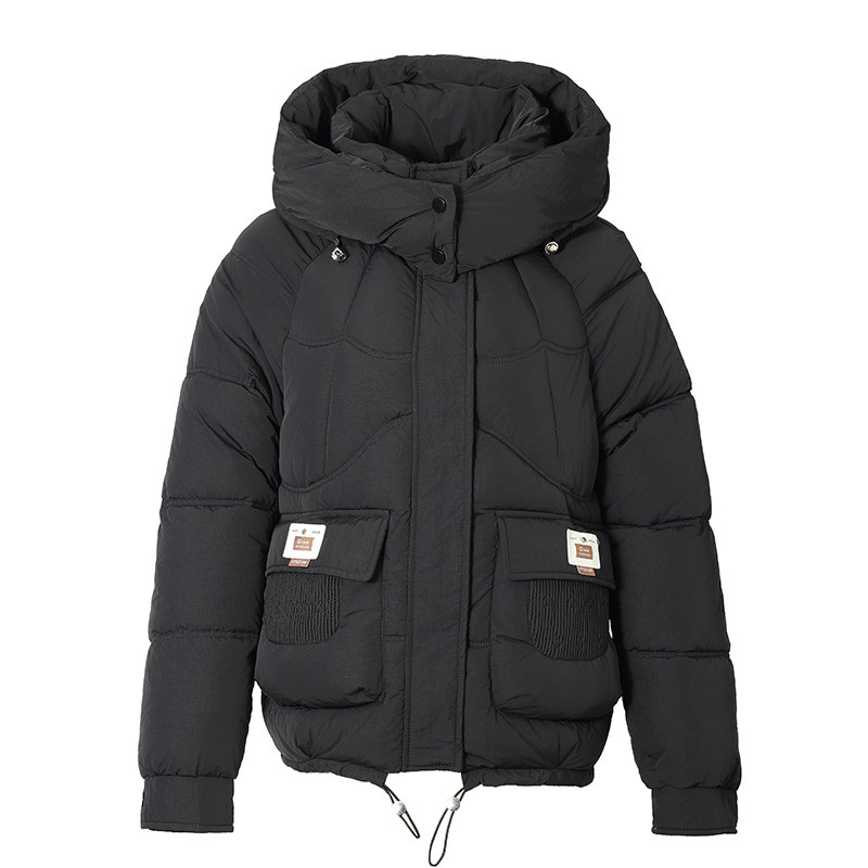 Chaqueta de algodón de plumón rombo transfronteriza para mujer corta 2024 otoño e invierno nuevo estilo chaqueta acolchada de algodón ligera chaqueta acolchada de algodón con capucha