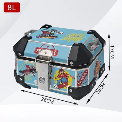 Motorcycle trunk | small size - 8l-passionate-skateboard-stickers-luxurious-lining