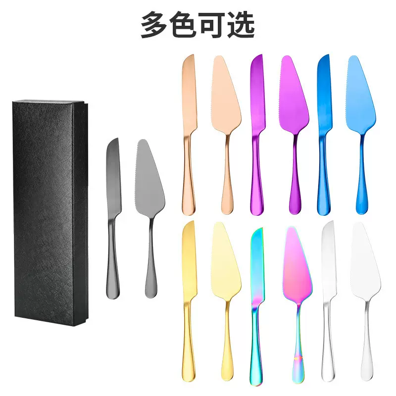 亚马逊爆款不锈钢蛋糕刀铲2件套装 披萨芝士面包刀蛋糕铲烘焙套装