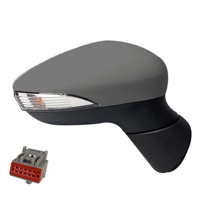Ford 09-15 New Fiesta: Rear mirror/rearview mirror assembly - 6-wire-electric-adjustable-lens-turn-signal-heating-8-hole-unpainted-r