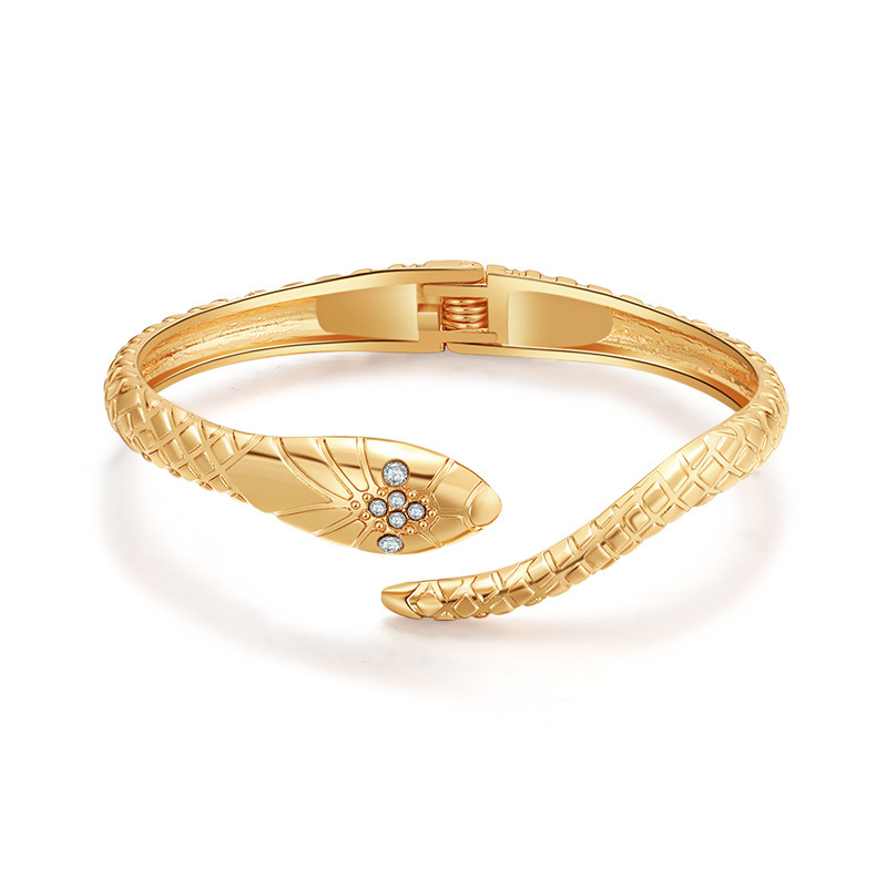 Simple Style Snake Metal Plating Rhinestones Womenu0027S Bangle