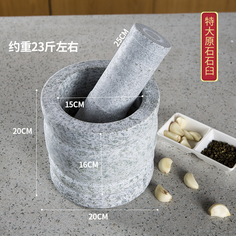 Molinillo de ajo, mortero de piedra natural, molinillo, machacador de piedra, mortero de ajo, pelador de ajo, gadget de cocina, prensa de ajo