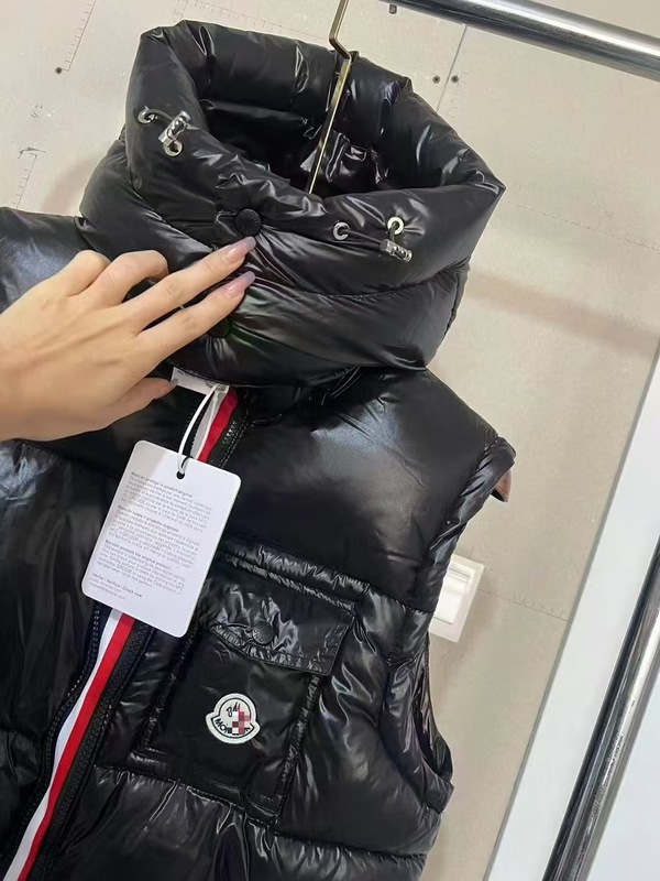 M家秋冬新款玛雅彩条男女同款可拆卸帽加厚棉服保暖无袖立领马甲|undefined