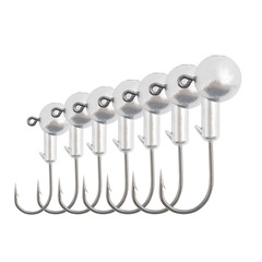 路亞餌原色鉛頭鈎軟餌鈎（5個/袋）多克重加強魚餌鈎 漁具配件