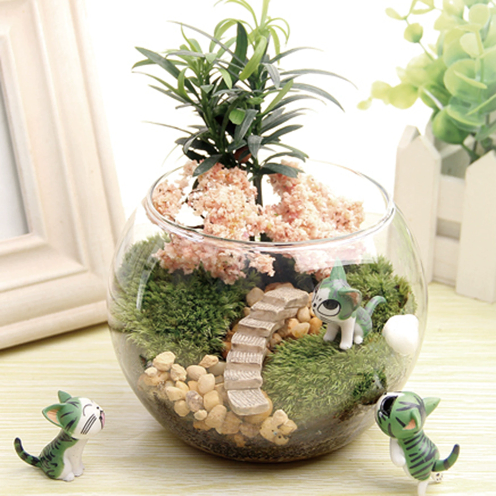 Мох микро пейзаж креативные подарочные украшения мох бутылка пейзаж бутылка сыр кошка костюм домашние украшения