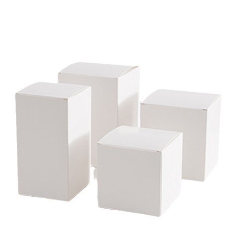 Caja blanca pequeña universal caja vacía caja de embalaje de cartón blanco caja de tarjeta cuadrada en blanco caja de color de cosméticos en stock al por mayor