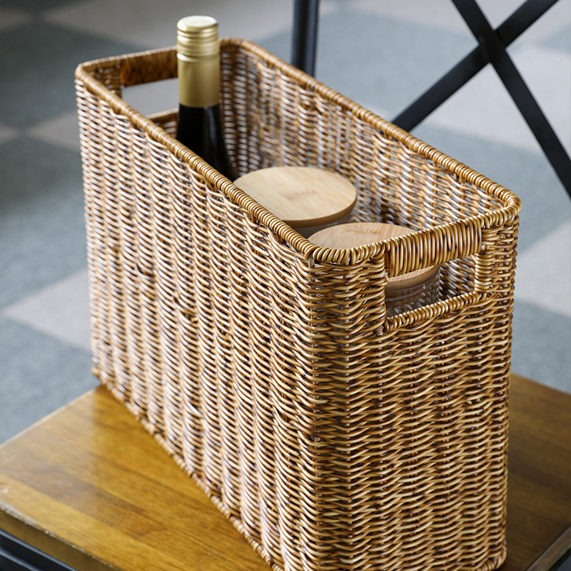 Japanese Straw Magazine Basket Storage Basket Woven Basket Rectangular Storage Basket Finishing Basket Japanese Straw Magazine Basket Storage Basket Woven Basket Rectangular Storage Basket Finishing Basket