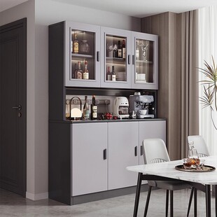 Solid Wood Ecological Board Wine Cabinet Wall Living Room Storage Display Cabinet Commercial Small Light Luxury Cabinet 2025 New Home