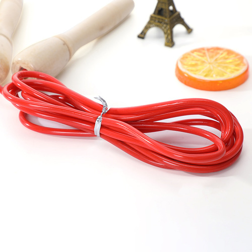 Direct Manufacturer Supply Simple Screw Wood Handle 2.5M Plain Color Rubber Jump Rope Fitness Fat Burning Weight Loss Exercise Equipment