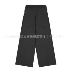 ブロガーの2025春夏新作アメリカンレトロスポーツパンツツイストパンツルーズワイドレッグパンツ