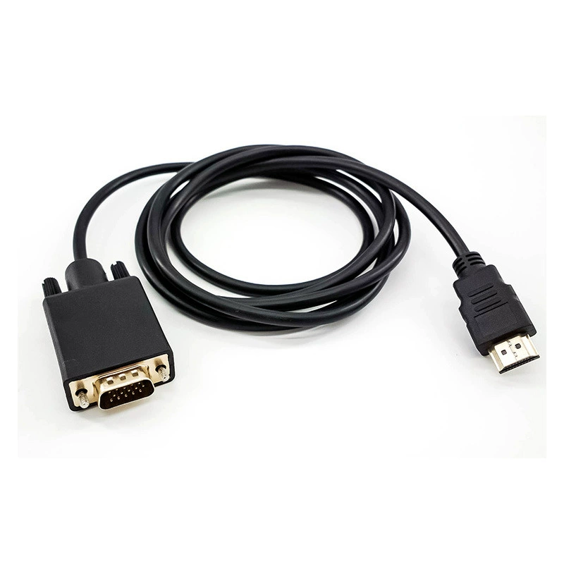 Кабель HDMI to VGA 1.8 м для подключения компьютера монитора 1080P HD конверсионный кабель HDMI в VGA чип