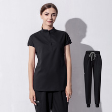 外贸爆款洗手衣 欧美版型透气弹力 跨境亚马逊医护美容师工作套装