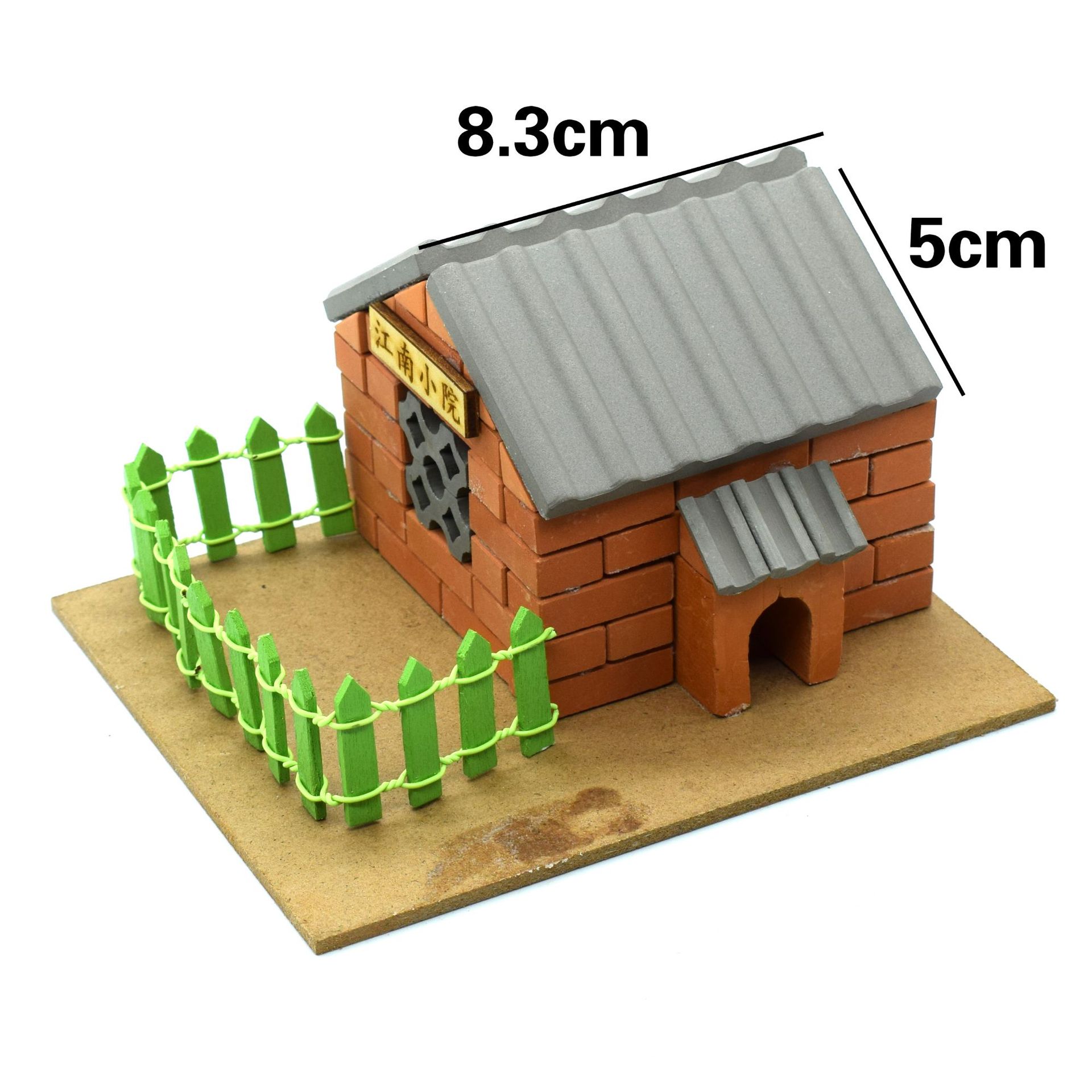 Pequeños albañiles modelo de construcción de ladrillos azulejos de los niños hechos a mano DIY casa Villa simulación mini ladrillo