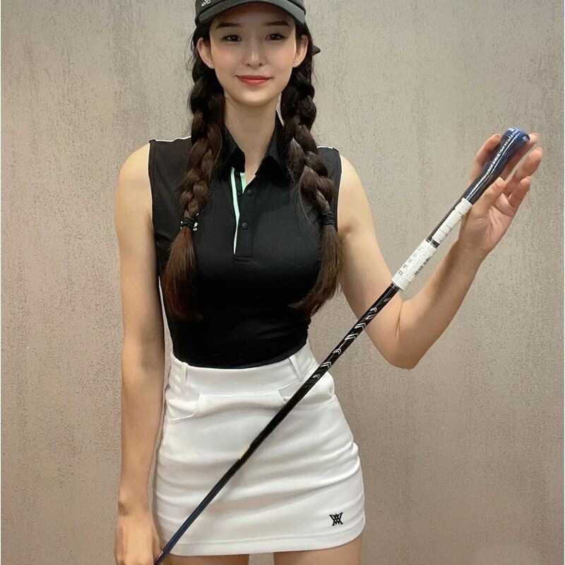 Golf Women's Sports Fashion Quick-Dry Breathable Sleeveless Polo Shirt Slim Fit Anti-Exposure Versatile Short Skirt Outfit Golf Women's Sports Fashion Quick-Dry Breathable Sleeveless Polo Shirt Slim Fit Anti-Exposure Versatile Short Skirt Outfit