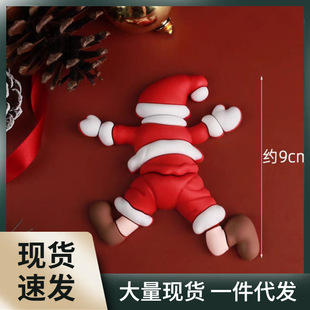 Three-dimensional cake Santa Claus plug-in decoration soft glue Christmas grandpa Christmas Snowman elk decoration accessories