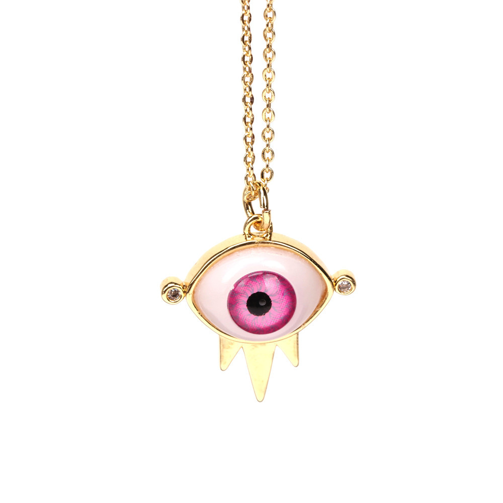 devilu0027s eye micro zircon pendant copper necklace wholesale nihaojewelry