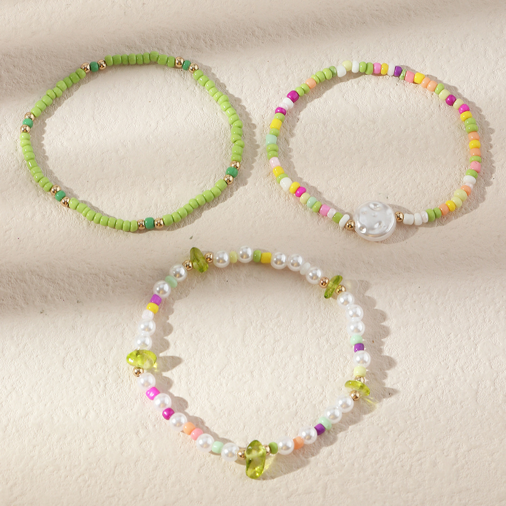 15g Weight Bracelets Classification Beads Chain Material 1 Set Quantity Casual, Daily Occasion Artificial Crystal, Seed Bead Material Geometric Pattern Women's Gender Beaded Design Simple Style Style Simple Style Geometric Artificial Crystal Seed Bead Beaded Women's Bracelets 20