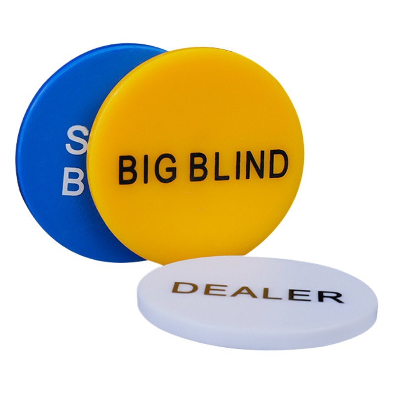 New Five-Color Texas Size Blind Account Code Bigblind Size Blind Annotation Full Embossed Allin Plastic Poker Chip