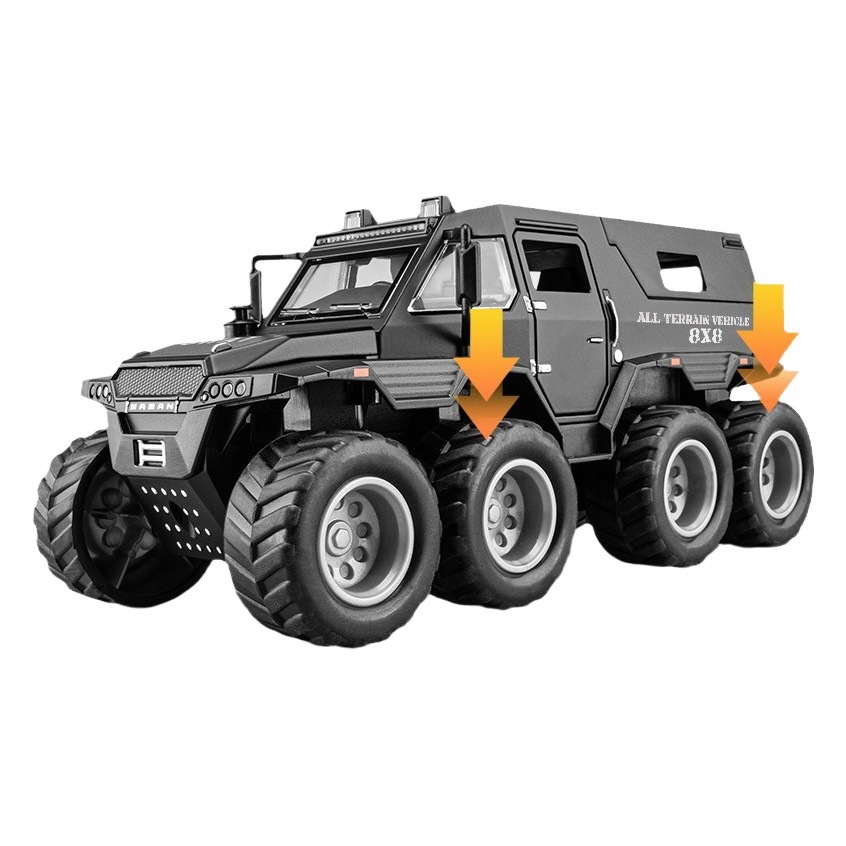 Modelo de coche de aleación Jianyuan 1:32 chamán camioneta todoterreno Luz de sonido Tire hacia atrás juguete coche modelo de música adornos