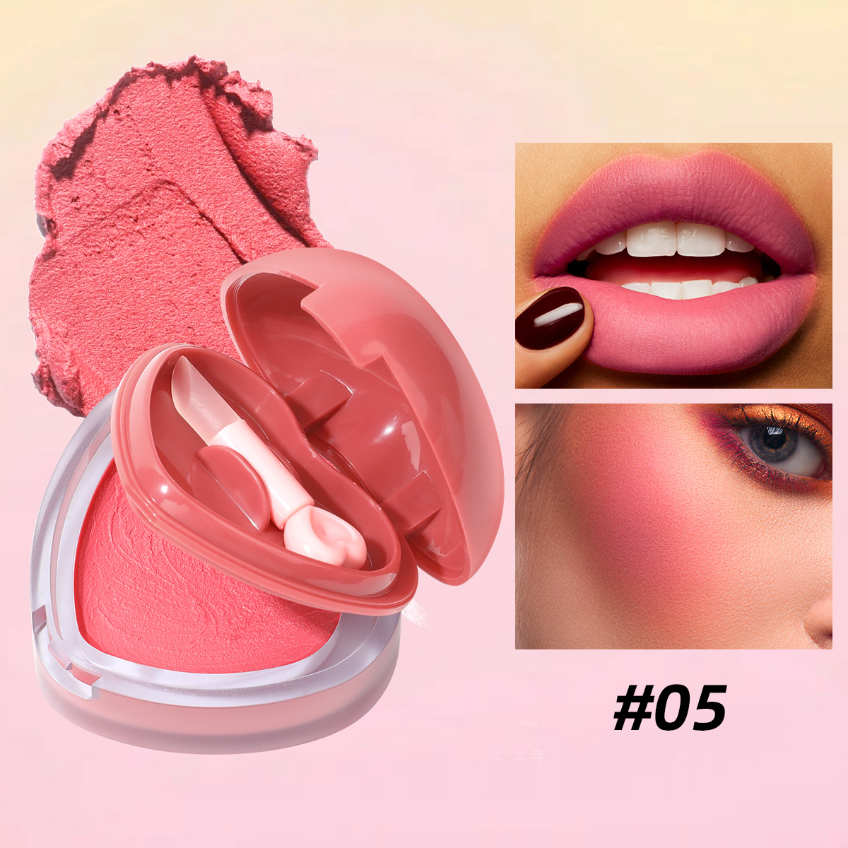 USHAS Transfronterizo Amazon Hot Sale Blush Waterproof Color Durable Love Mousse Blush UC159