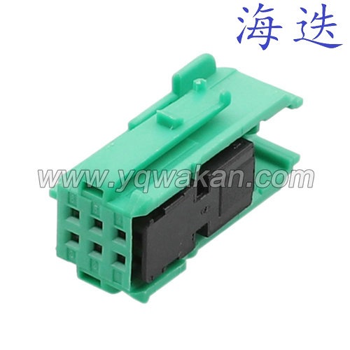 DJ7061YF-0.6-21绿色 汽车线束连接器插头 车用接插件 含端子6芯