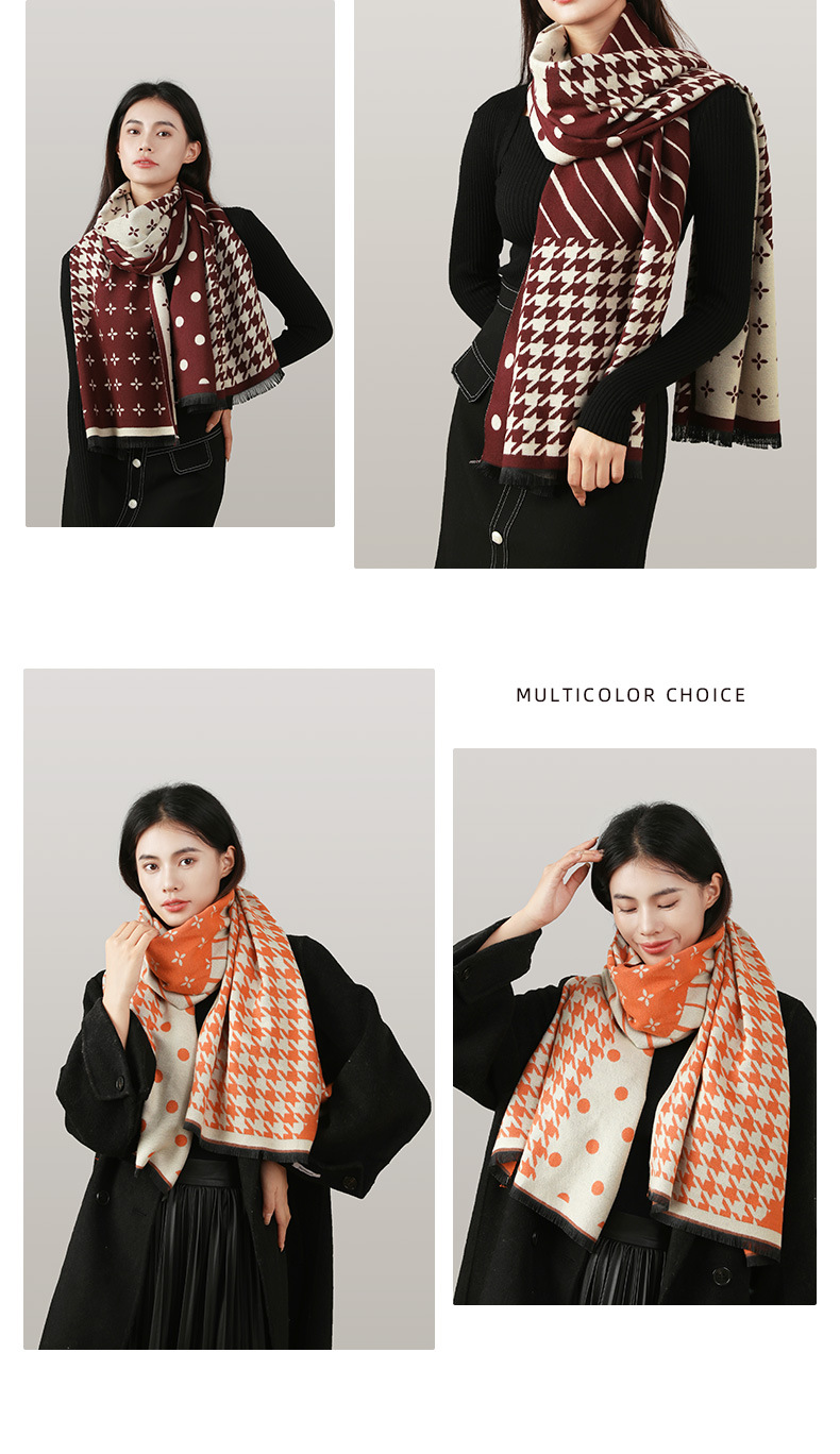 Nuovo versatile scialle Thousand Bird Grid Large per donna, cashmere, alta qualità, sciarpa di protezione per il collo ispessita_voghion.com