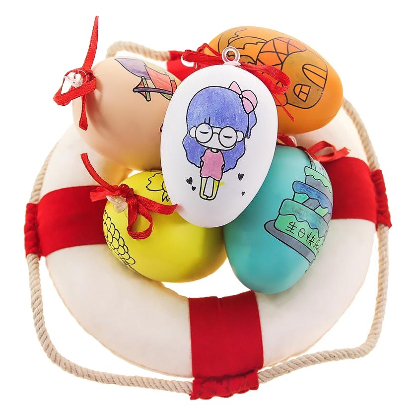 Huevos de Pascua para Pintar DIY Set de 5 Piezas de Plástico, para Pintar DIY para Manualidades de Pascua
