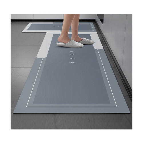 Cuttable, easy-to-clean non-slip floor mats, water-absorbent and quick-drying floor mats, Nordic non-slip long diatom mud kitchen floor mats
